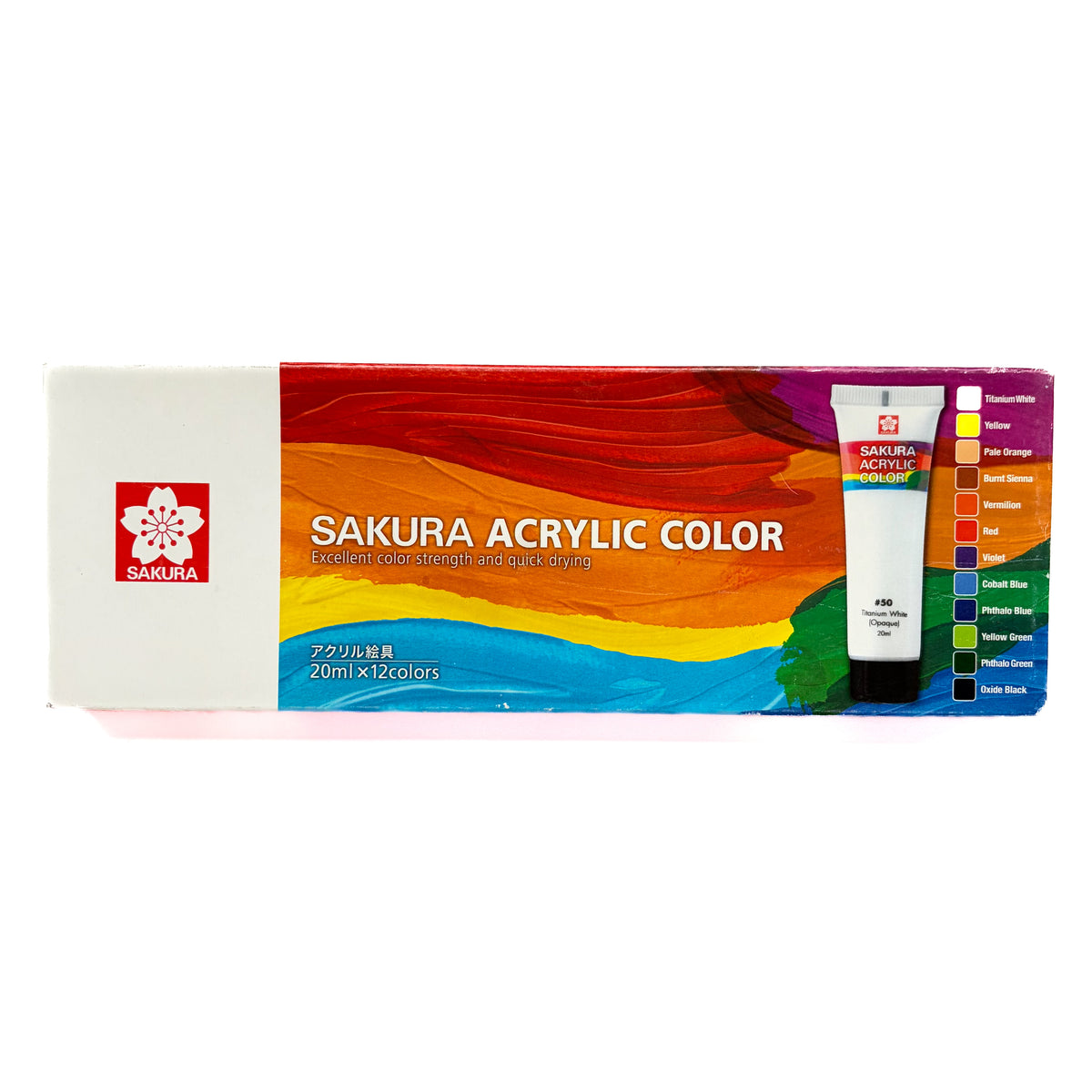 PINTURA ACRÍLICA SAKURA - 12 COLORES DE 20 ML
