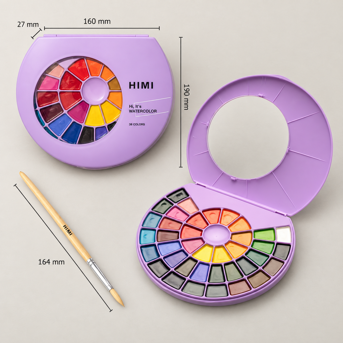 HIMI 36 COLORES SEMI-MOIST WATERCOLOR