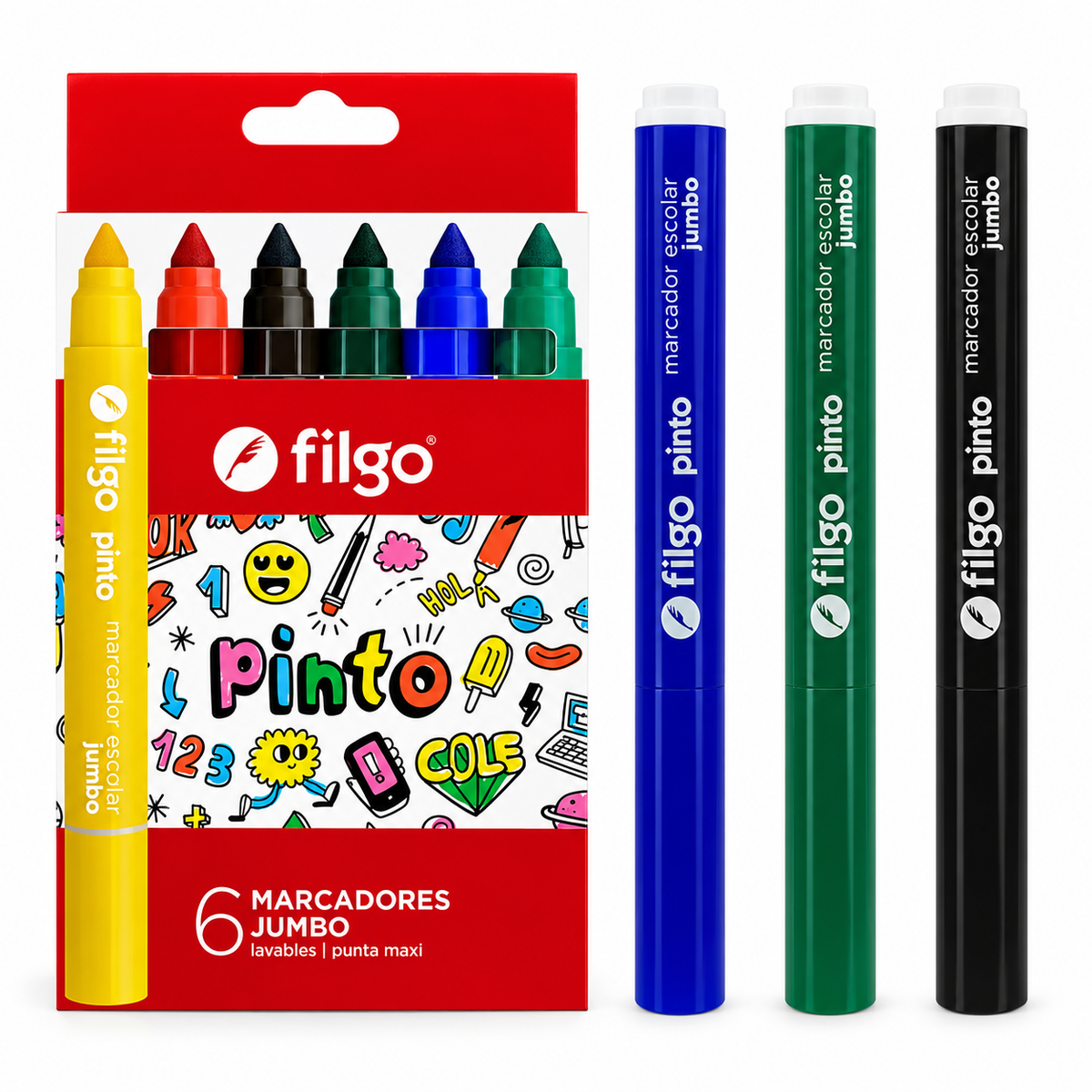 MARCADORES FILGO JUMBO - 6 COLORES