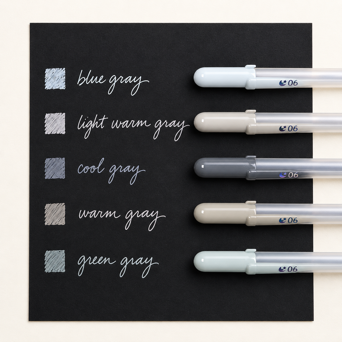 SET SAKURA GEL GELLY ROLL - GRISES