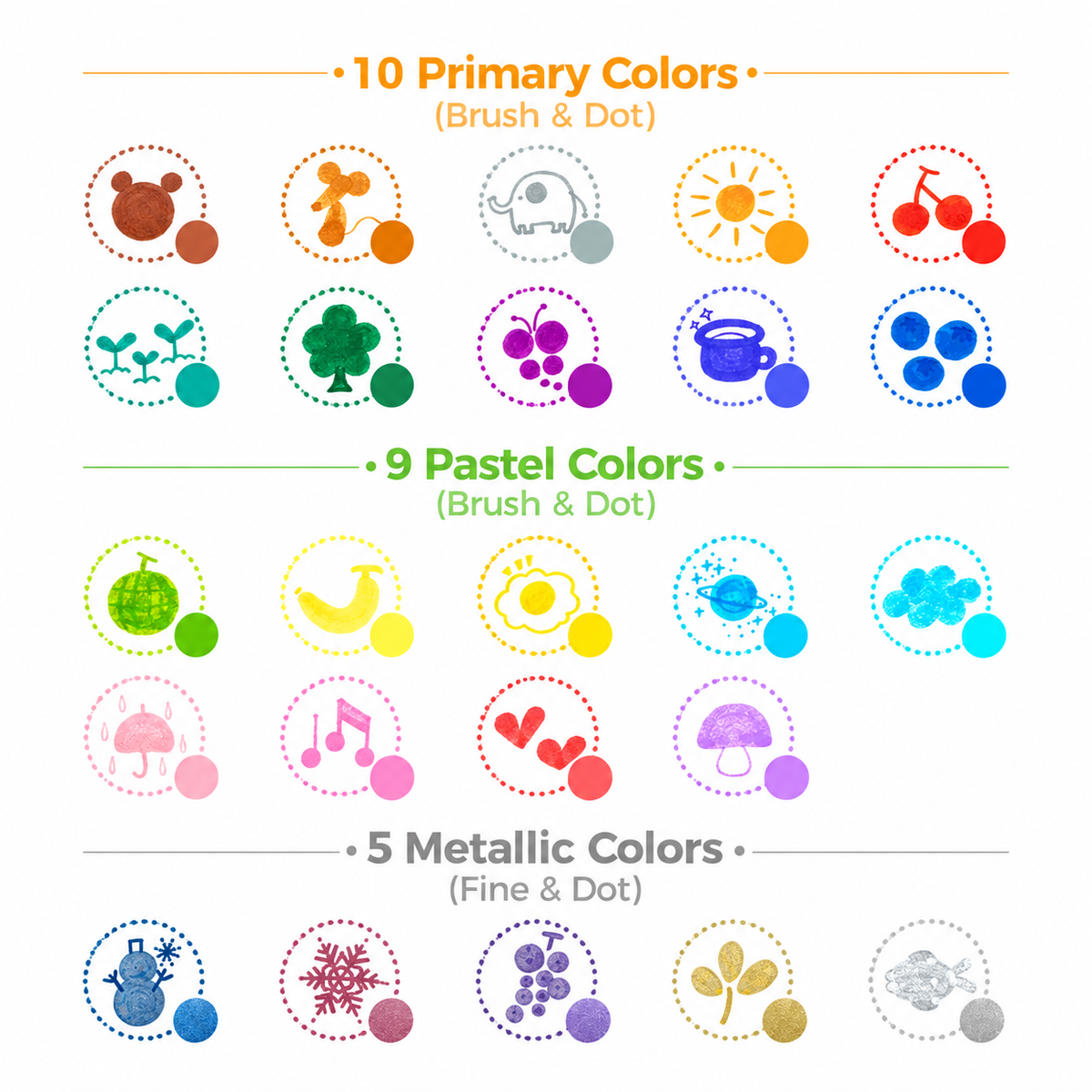 MARCADORES OHUHU - KUMIMI 24 COLORES