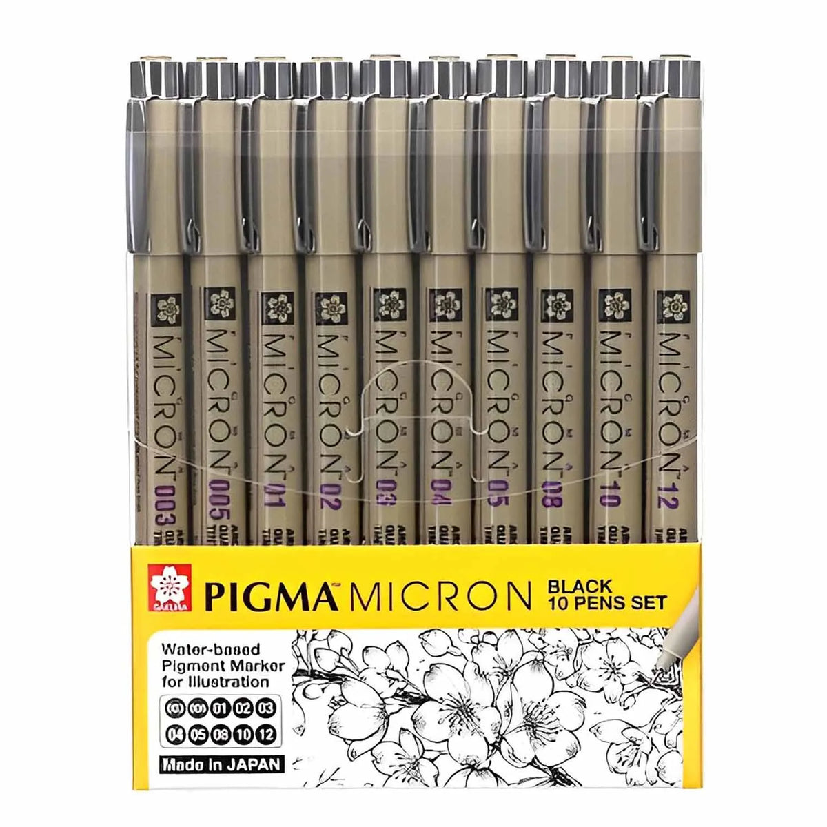 SET 10 TIRALINEAS PIGMA MICRON SAKURA - COLOR NEGRO