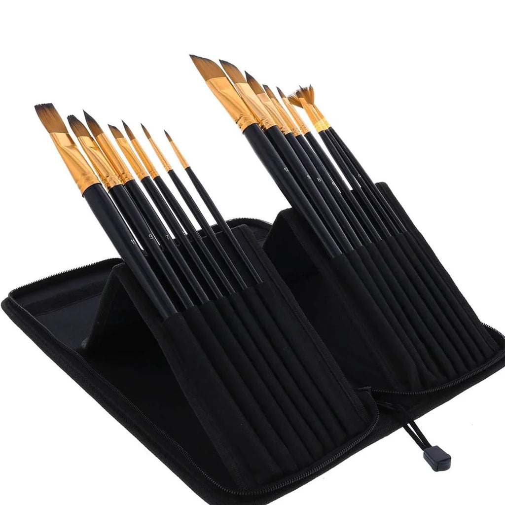 SET DE 15 PINCELES SINTÉTICOS + FUNDA