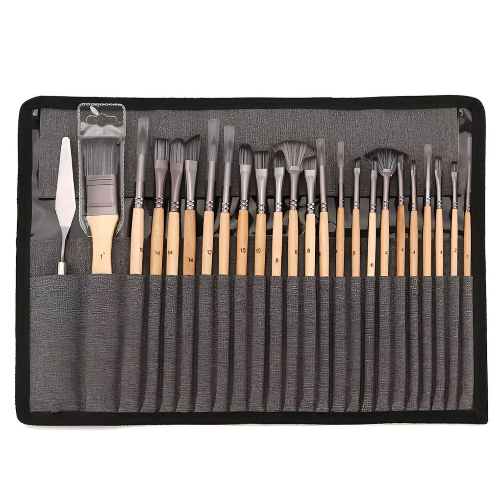 SET DE 24 PINCELES SINTÉTICOS + FUNDA
