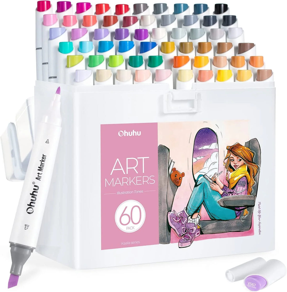 SET MARCADORES KAALA SERIE ART MARKERS -_60 MARCADORES DE DOBLE PUNTA