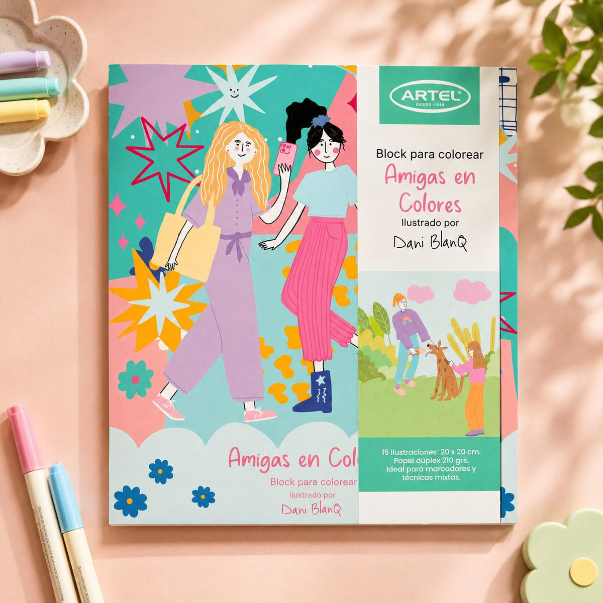 LIBRO BLOCK PARA COLOREAR - AMIGAS EN COLORES