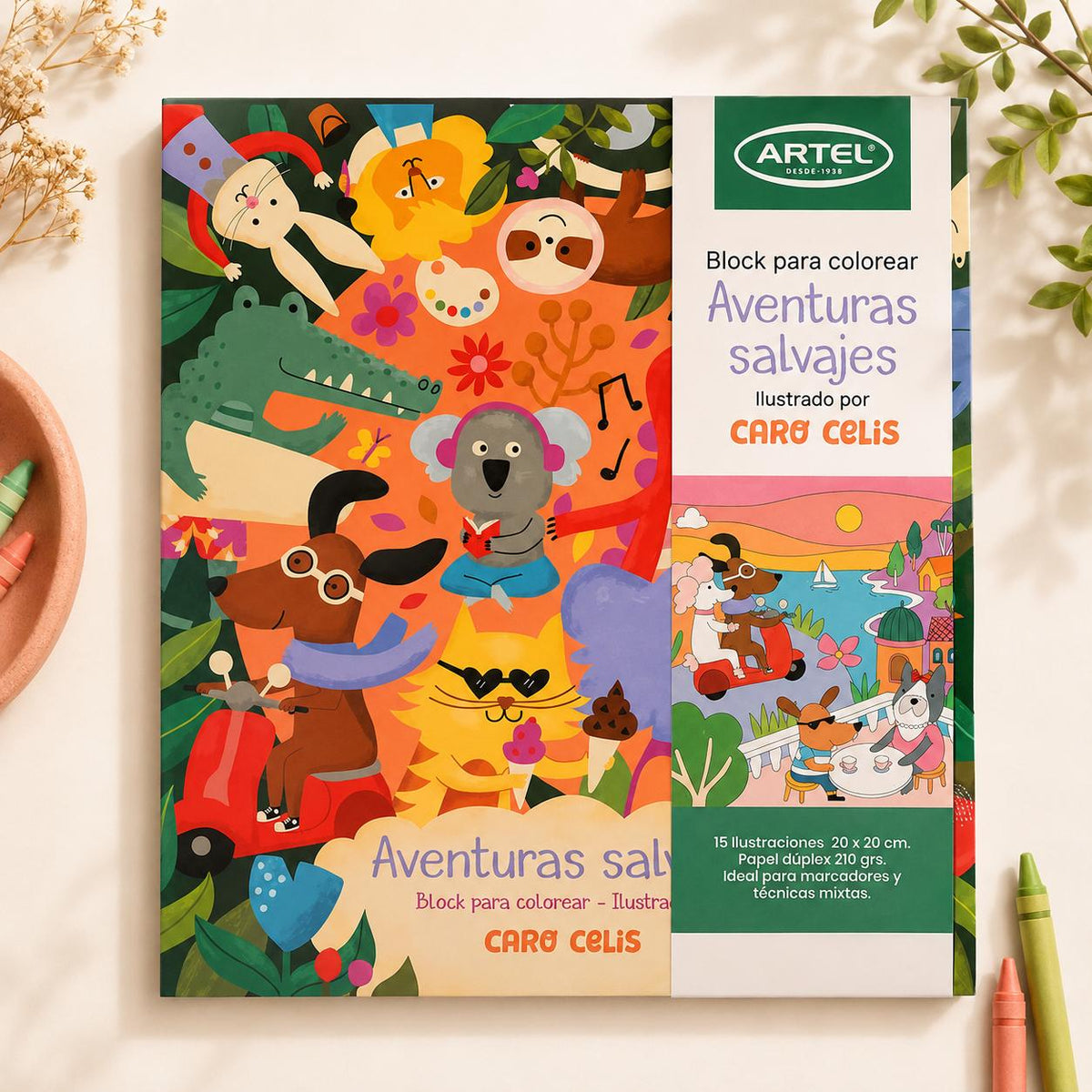 LIBRO BLOCK PARA COLOREAR - AVENTURAS SALVAJES