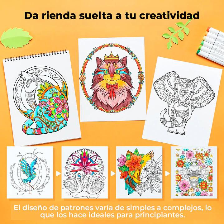 Block OHUHU colorear ANTISANGRADO - MANDALA & ANIMALS