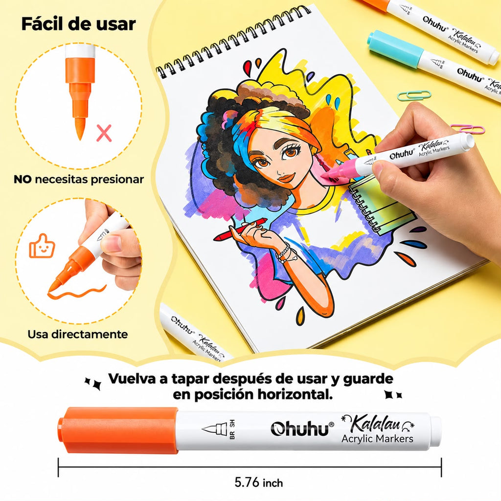 OHUHU MARCADORES ACRÍLICOS - KALALAU - 30 COLORES