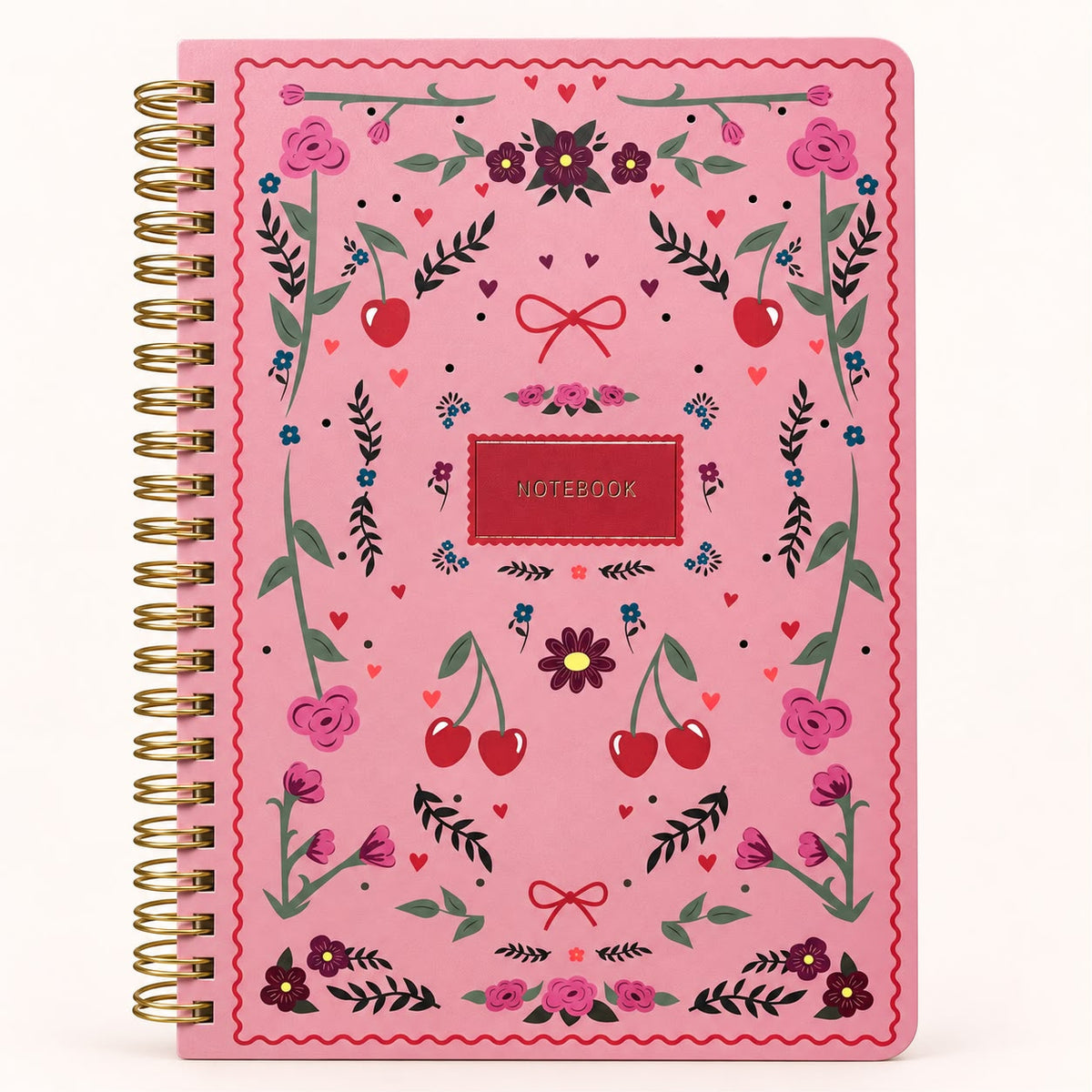 CUADERNO MEDIANO CEREZAS - CUADRICULADO