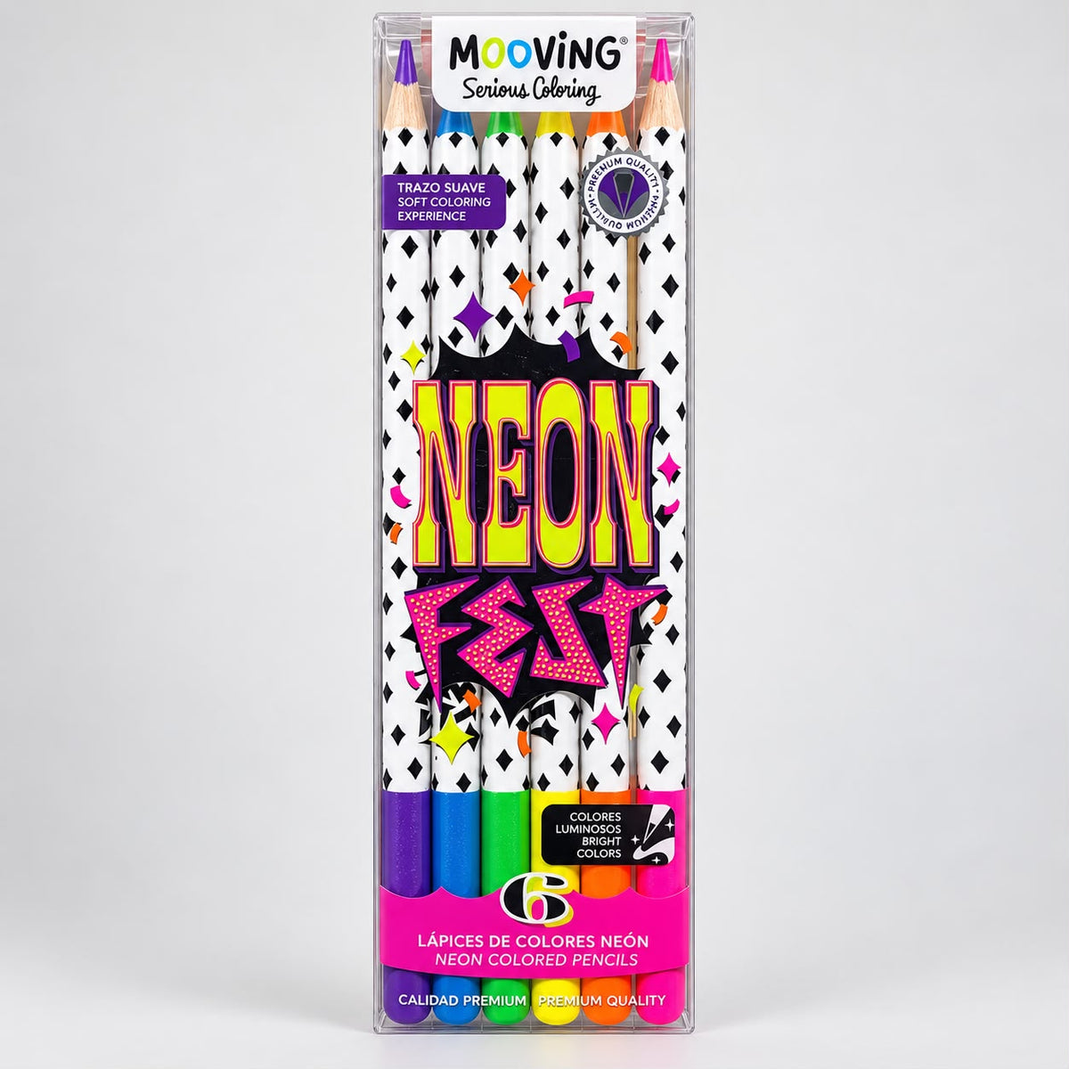 SET LÁPICES FLUORESCENTES MOOVING - 6 COLORES