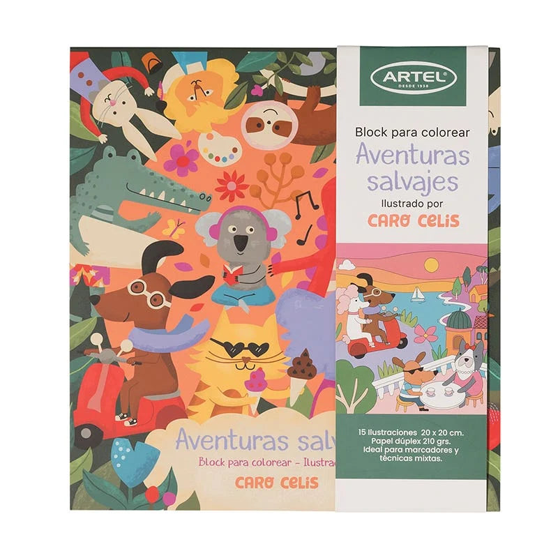 LIBRO BLOCK PARA COLOREAR - AVENTURAS SALVAJES