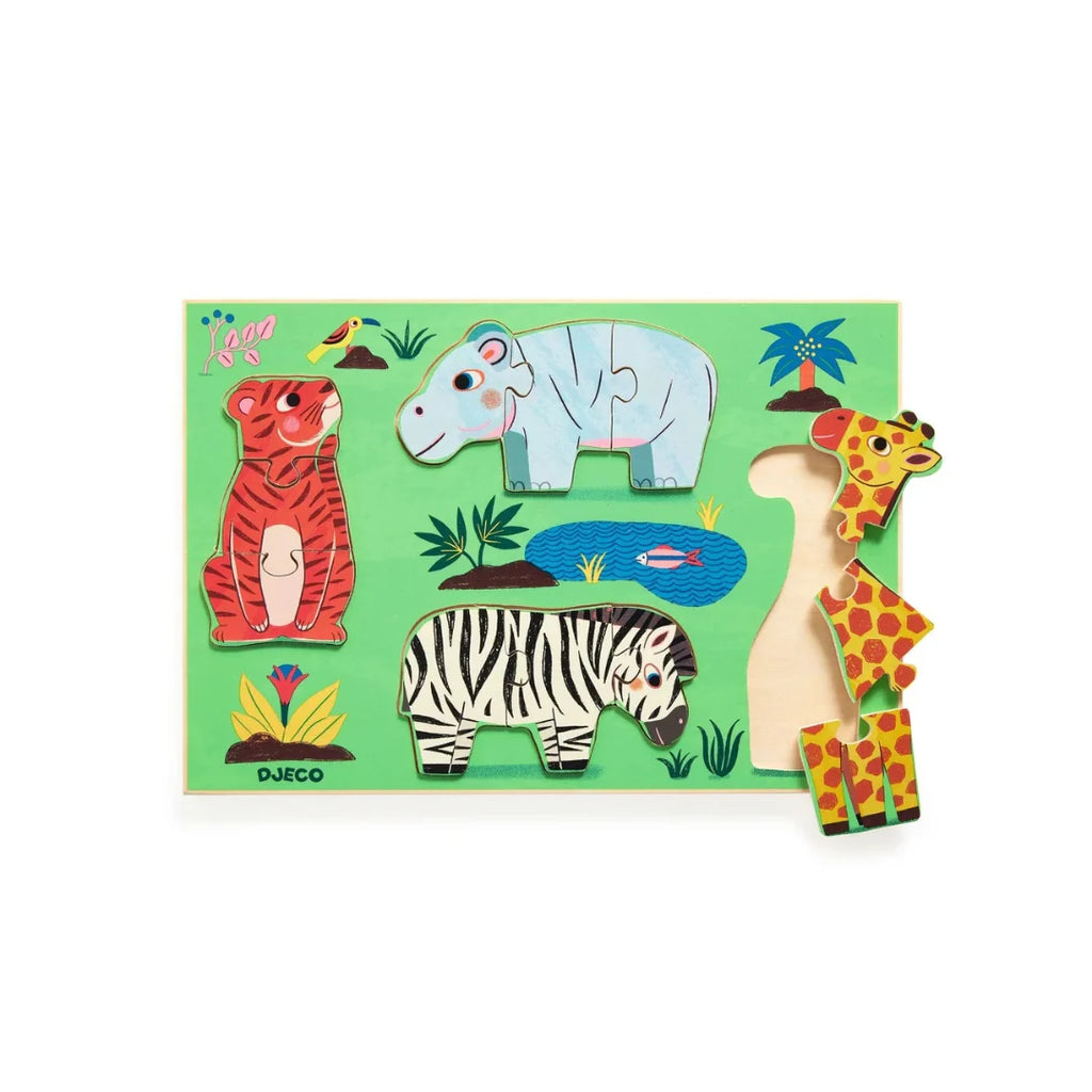 PUZZLE MADERA COUCOU TIGRE 18 MESES - PUZZLO DE MADERA DJECO