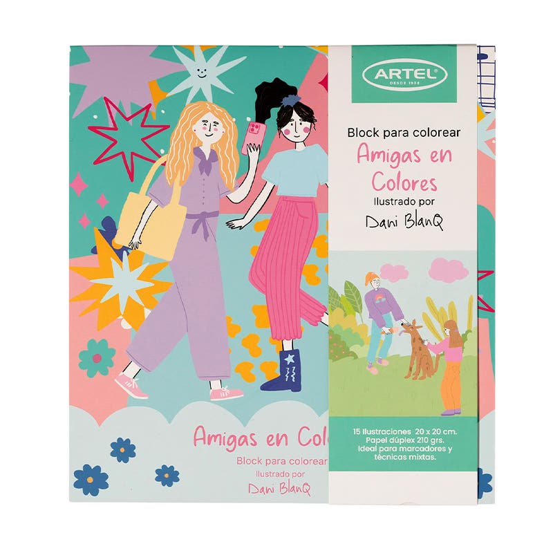 LIBRO BLOCK PARA COLOREAR - AMIGAS EN COLORES