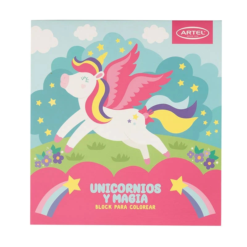 LIBRO BLOCK PARA COLOREAR - UNICORNIOS Y MAGIA
